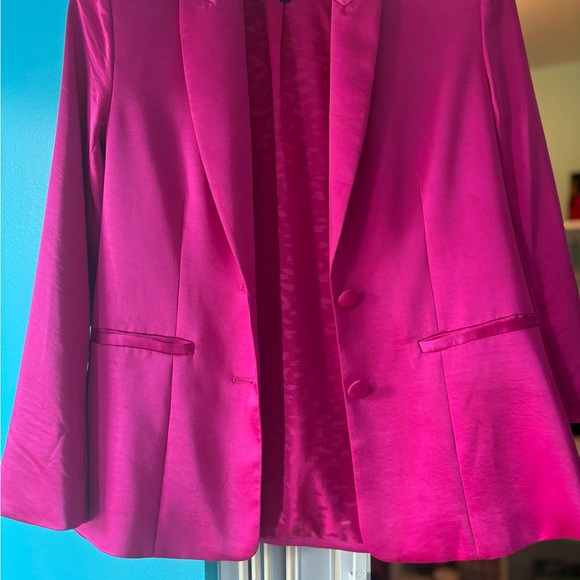 RACHEL Rachel Roy Jackets & Blazers - Rachel Roy Fuchsia Satin Blazer